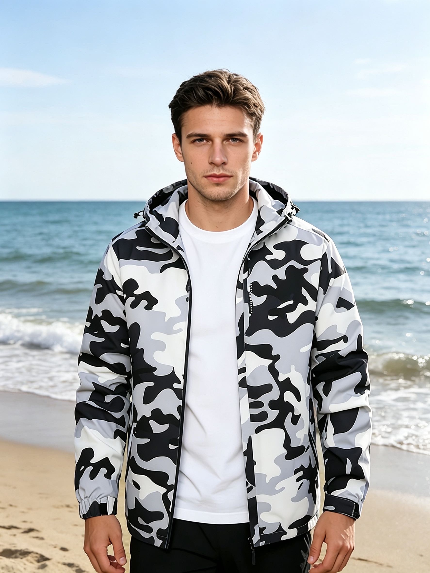 Winter Cycling Commute - Men's Loose‑Fit Fall And Winter Jacket,