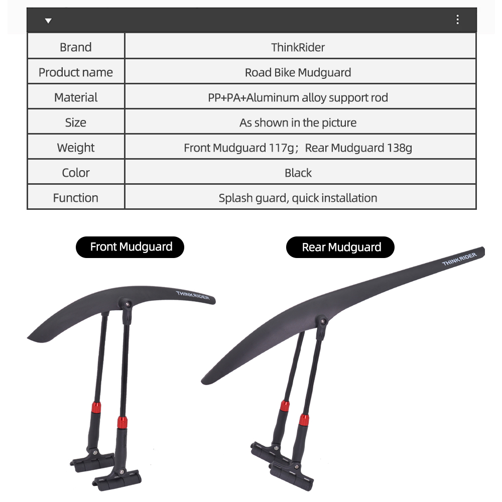 ThinkRider Road Cycling Fender - Fender Mudguard Set ulasan dan harga